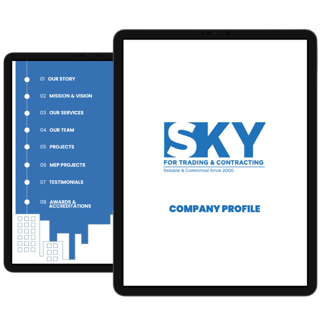 SKY for Trading and Contracting Company Profile Mockup